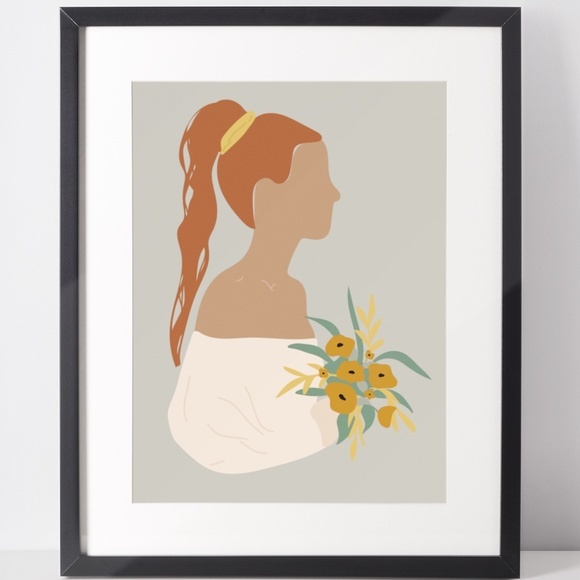 Other - Wall Art Boho Woman Print Illustration Unframed